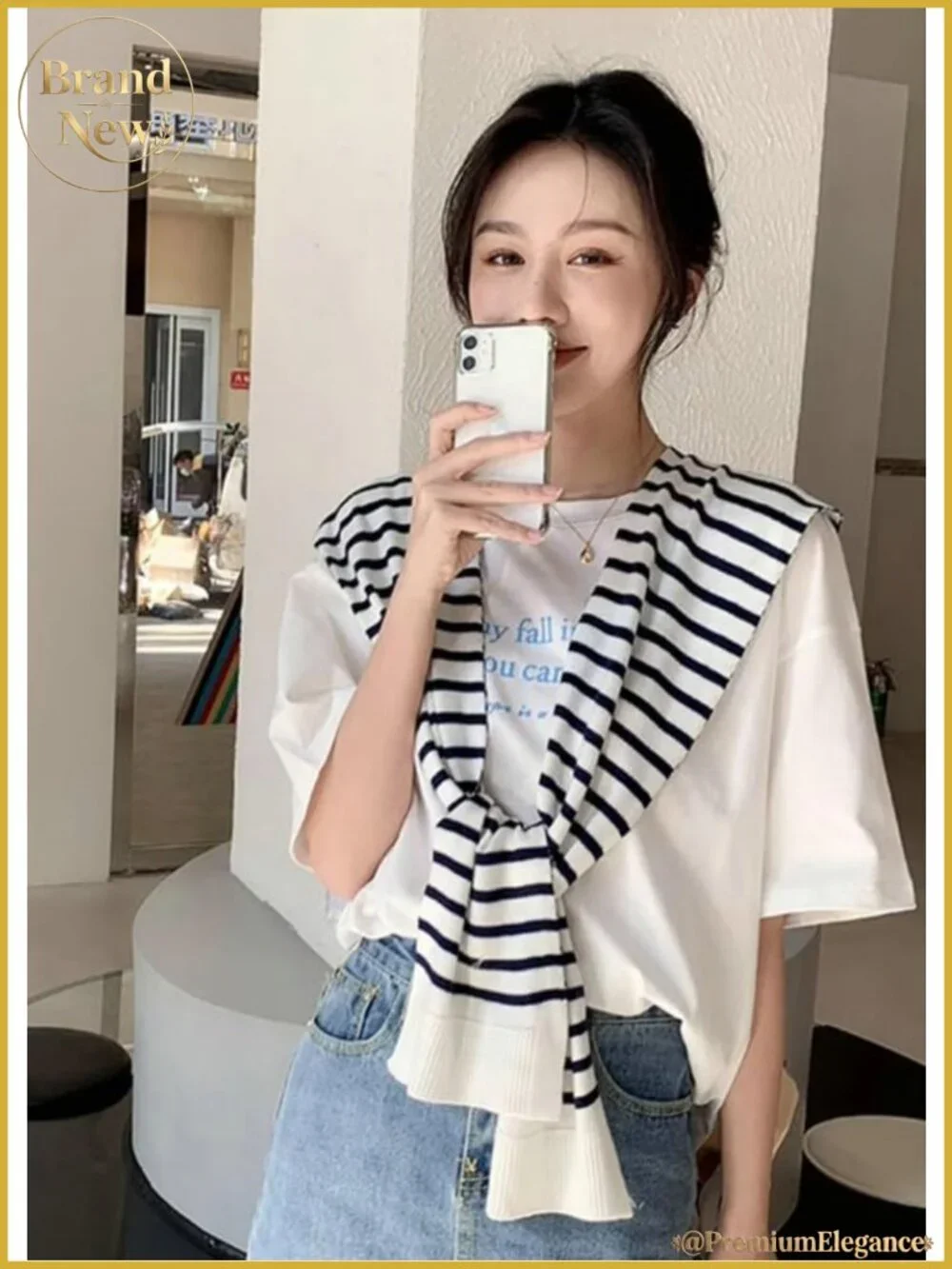 Knitted Sweater Shawl Wrap Women Striped Cardigan Cape Coverup One Size